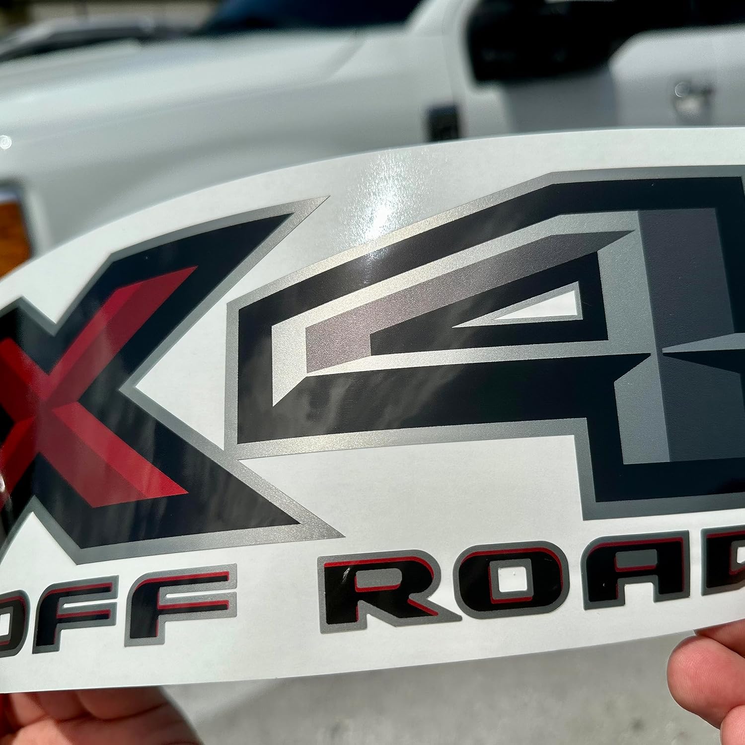 Gold Hook FX4 Off Road Decals Compatible with Ford F-150 F-250 F-350 - Premium Series - Black Red Metallic Finish - Set of 2