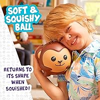 Vista 4 de Franklin Sports Animal Ball Friends - Bolas de espuma de 6 pulgadas - Marcus Monkey - Bolas de espuma blandas, color marrón