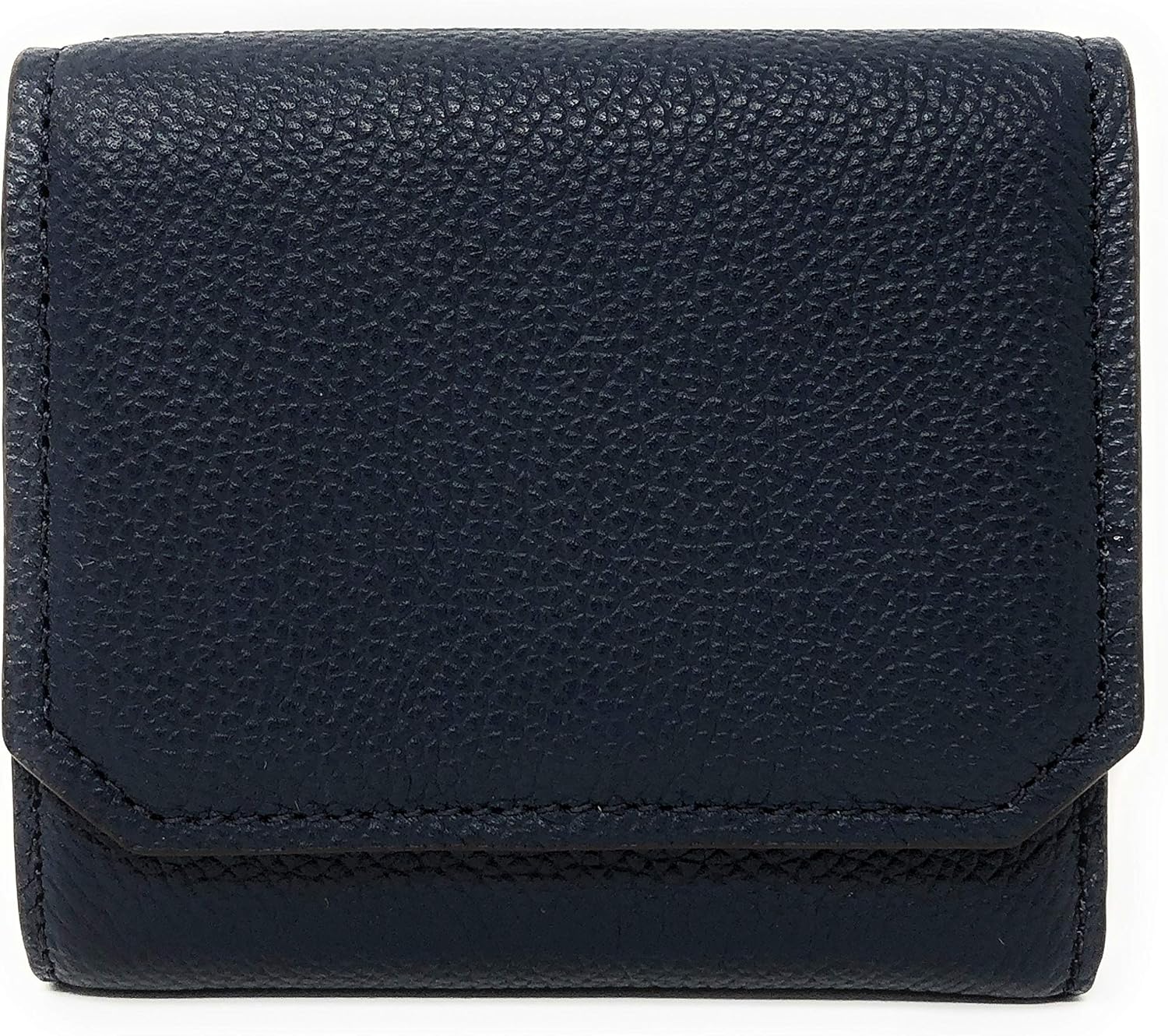 Michael Kors Hayes Medium Trifold Coin Case Leather Wallet (Navy)