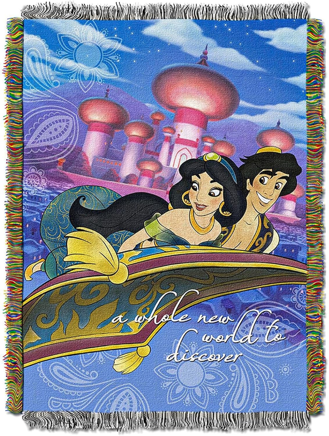 Northwest Disney Aladdin A Whole New World Tapestry Fleece Throw Blanket 46" x 60"