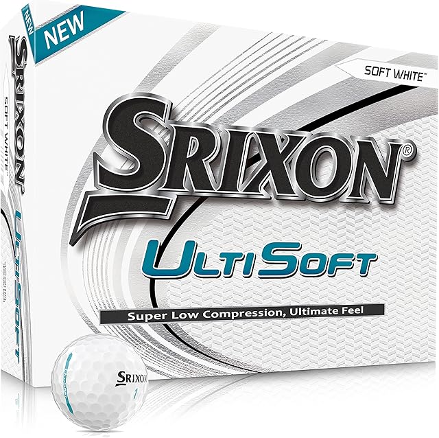 Srixon UltiSoft White - Dozen Golf Balls - Soft Feel - Very Low Compression - Control and Feel - Premium Golf Accessories and Golf Gifts