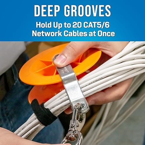 Miniatura 3 de Jonard Tools CP-475 Juego de poleas de cable (paquete de 2) para cables eléctricos, de red y coaxiales de bajo voltaje, instalación de cables