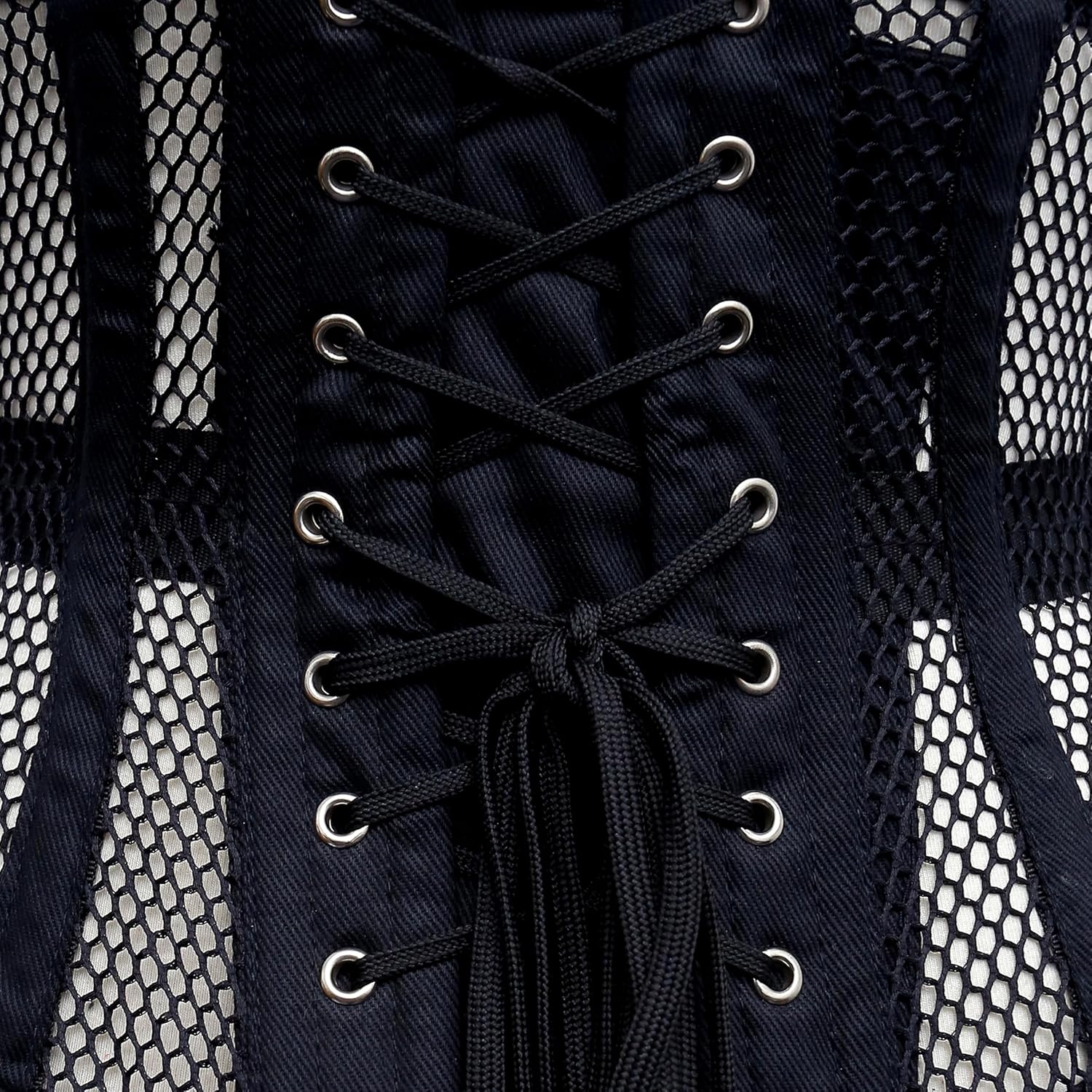 Dewans Corset Waist Training Steel Boned Corset Womens Underbust Waspie Corset Heavy Duty Corset