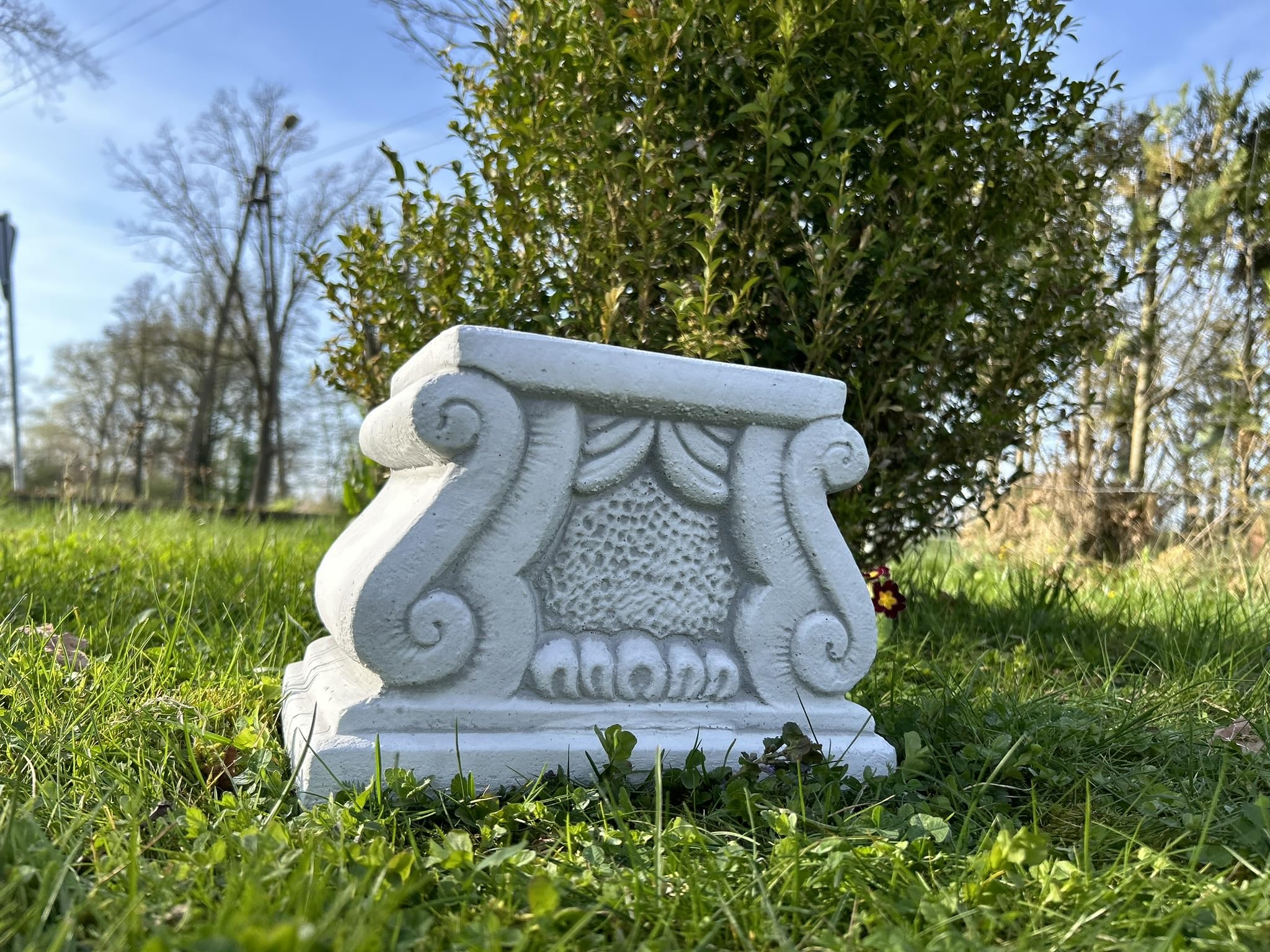 FABRIQ Säule 20 cm – 20 kg Massive Steinguss Säule – Wetterfest – Dekopodest & Blumensäule