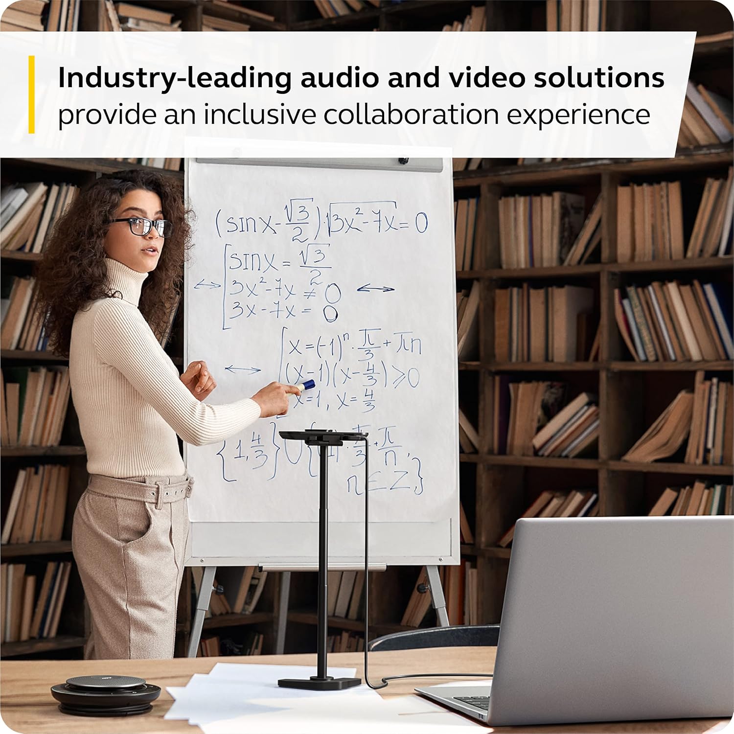 Jabra PanaCast Meet Anywhere+ Video Conference Bundle, 180 Panoramic-4K View Camera, 750 Conference Speakerphone, UC Certified, USB Cable, Table Stand, Travel Case