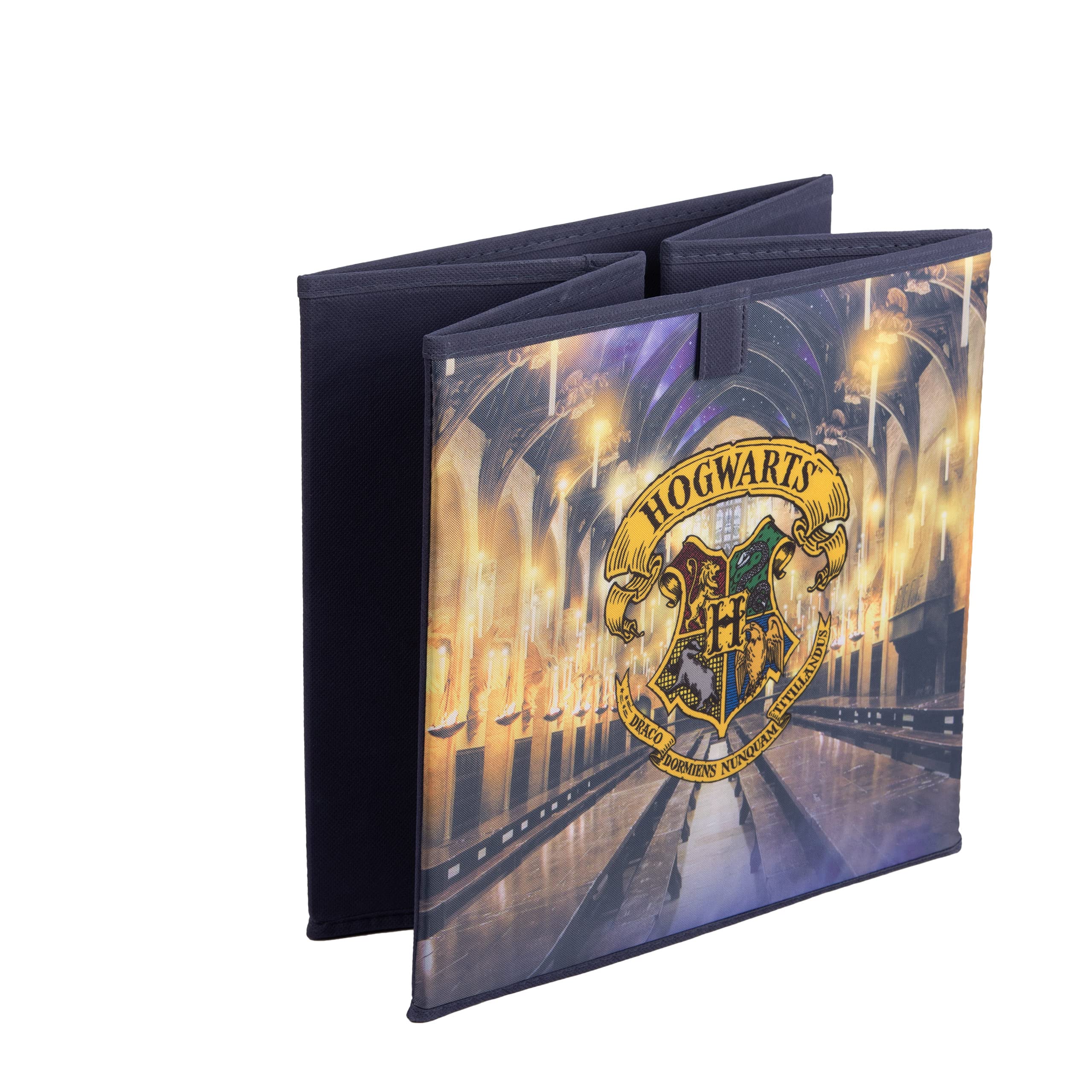 Panier Rangement Harry Potter Hogwarts - 36x36x58cm - Pliable - Polyester - Bleu - Enfant