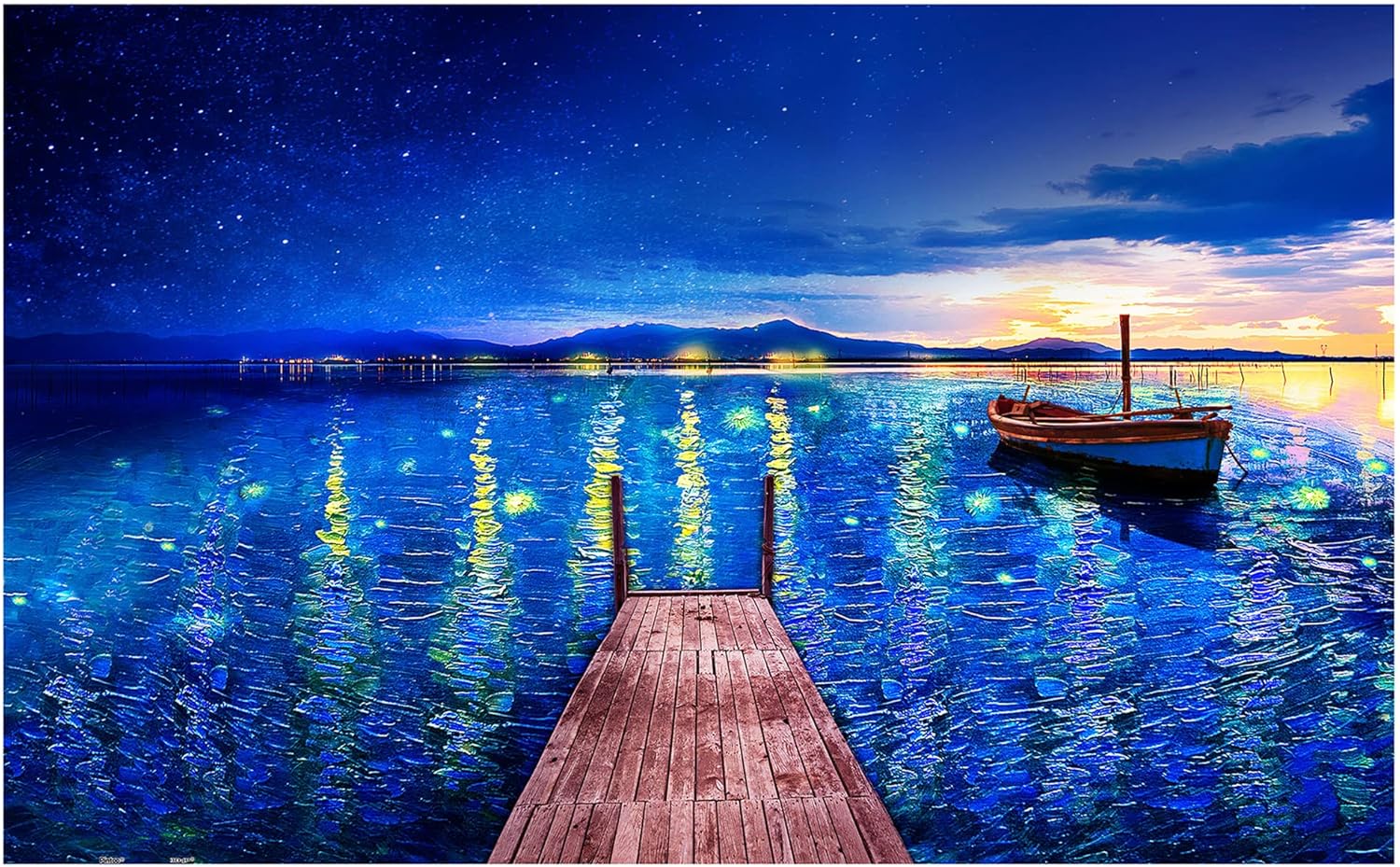 Pintoo Jigsaw Puzzles 1000 Piece for Adults - Fantasy - Starry Night Port Beautiful Plastic Puzzle for Home Decor Zero Dust Easy Storage [H2887]