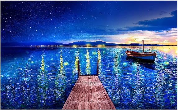 Pintoo Jigsaw Puzzles 1000 Piece for Adults - Fantasy - Starry Night Port Beautiful Plastic Puzzle for Home Decor Zero Dust Easy Storage [H2887]