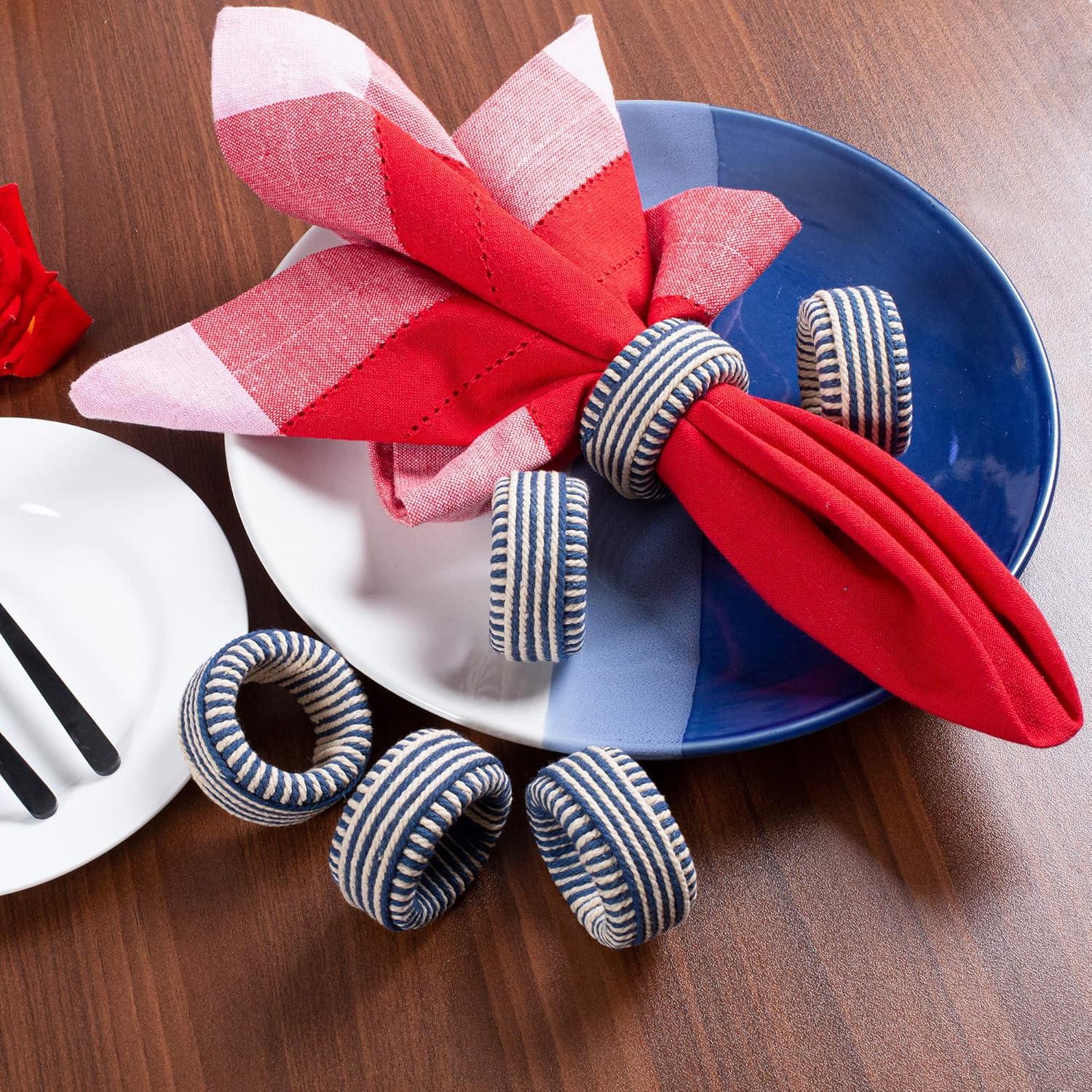 Napkins Rings Set of 12 - Elegant Napkin Holder for Cloth Napkins for Dining Table | Boho Home Decor for Easter, Holiday, Christmas, Everyday Dinner Party
