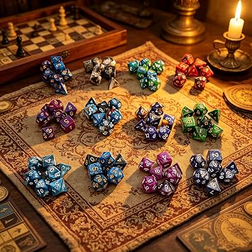 Polyhedral DND Dice Set-12 Pack Double-Colors D&D Dice Sets Compatible with Dungeons and Dragons Role Playing Game RPG MTG Games Dice with D4 D6 D8 D10 D% D12 D20 (12 Colors Set)