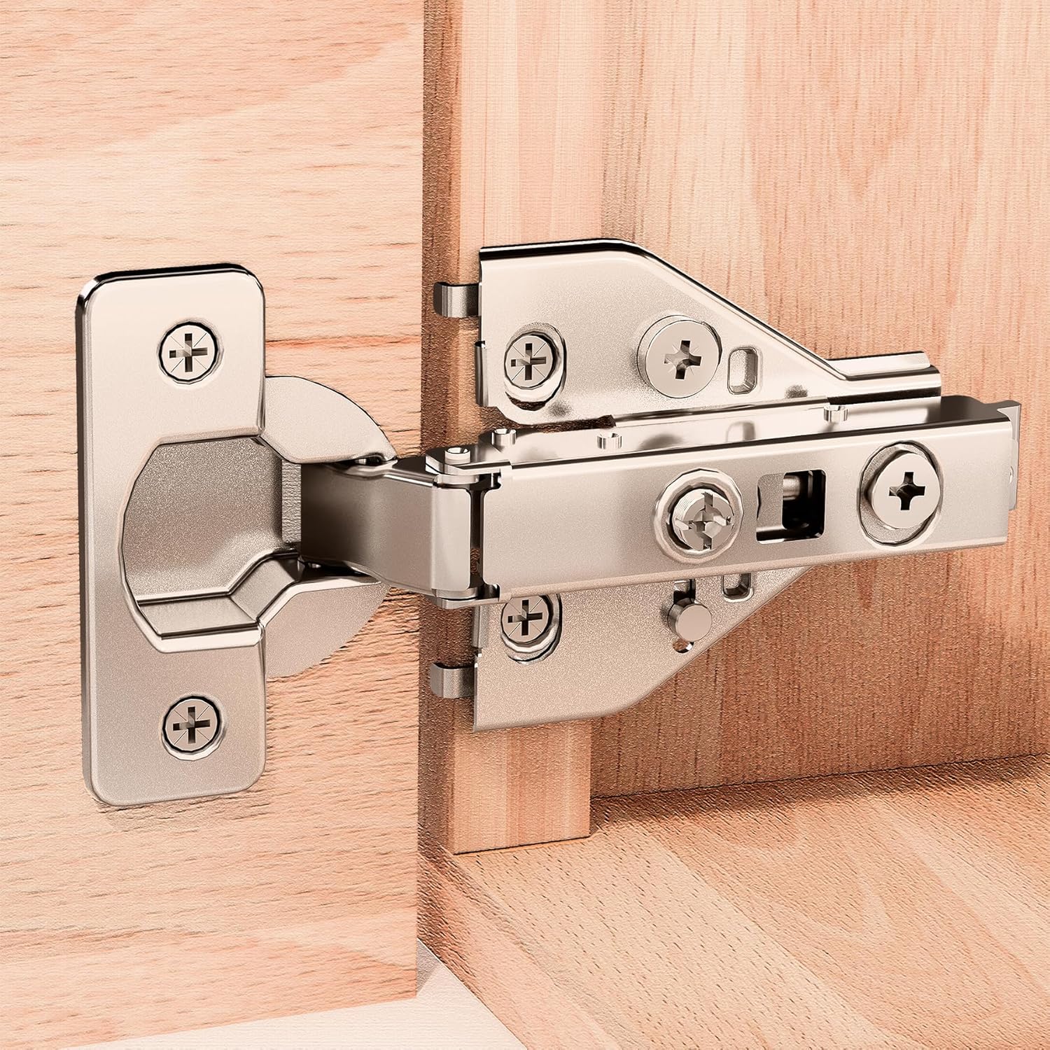 10 Pack Professional Grade Full Overlay Soft Close Cabinet Hinges, 3D Adjustment Cabinet Door Hinges, Concealed Kitchen Cabinet Hinges for Face Frame Cabinets, Clip-On Self Closing Hinge