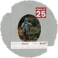 Vista 97 de Tapete de 11 x 14 pulgadas, corte biselado para fotos de 8 x 10 pulgadas, diseño de ante beige precortado, apertura de tablero ovalado, sin ácidos