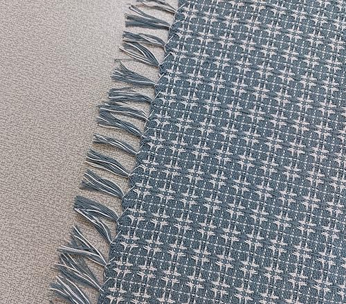 Miniatura 10 de Mantel de mesa con flecos de tejido amarilloblanco, 100% algodón, tamaño 52 x 70 pulgadas, adecuado para comidas formales, comidas diarias y