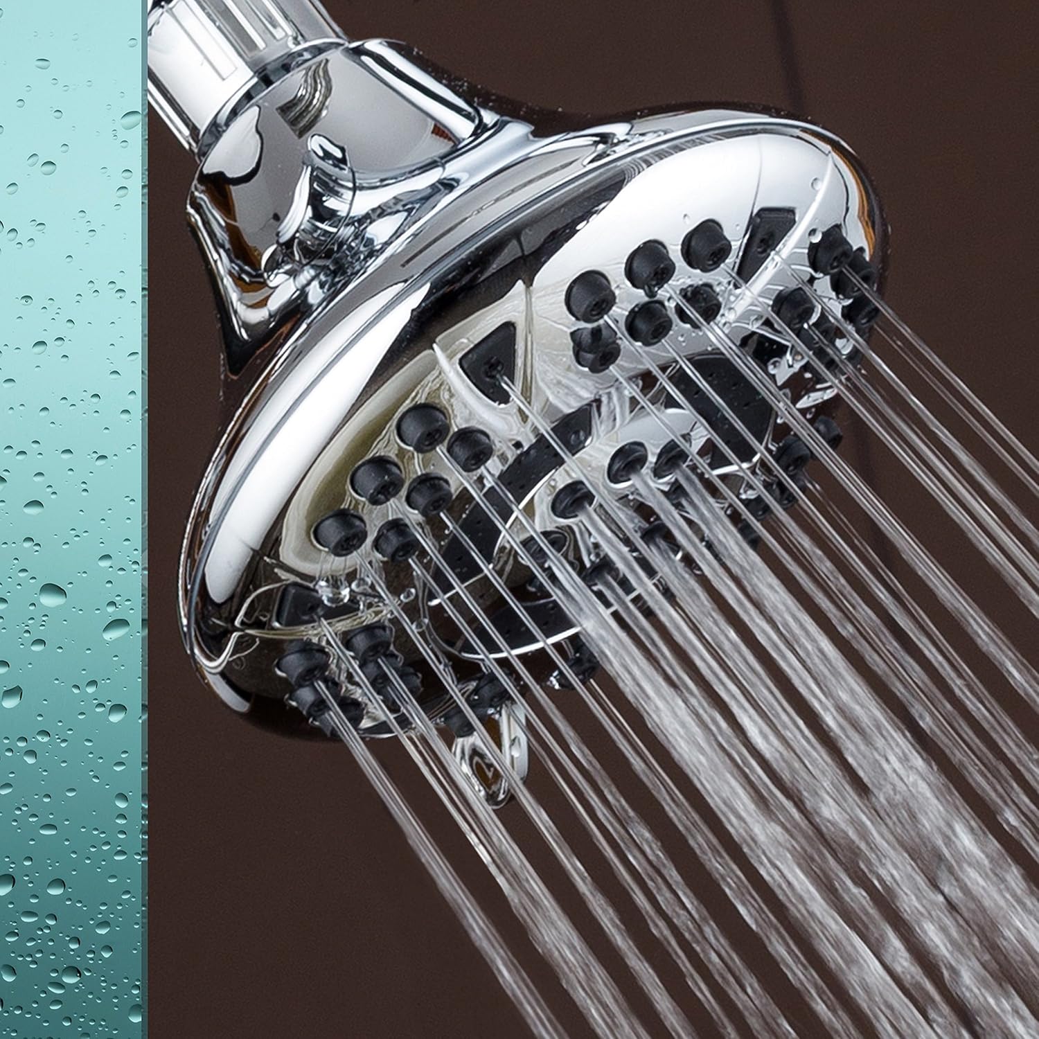 2 Pack of 6 Function Shower Head by AquaDance - 4.15 inch Chrome Face - High Power - Angle Adjustable - Easy To Clean - Independently Tested - Enjoy Spa Experience at Home