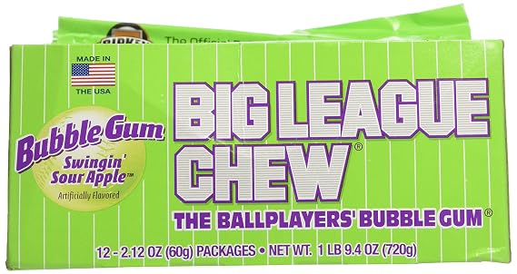 Big League Chew Sour Apple, 12 Count