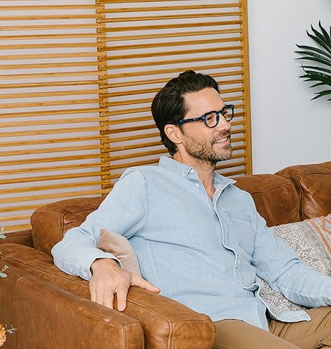 Miniatura 4 de Peepers by PeeperSpecs Headliner Focus - Gafas de lectura redondas con filtro de luz azul, color tortuga, 1.772in, 3.00