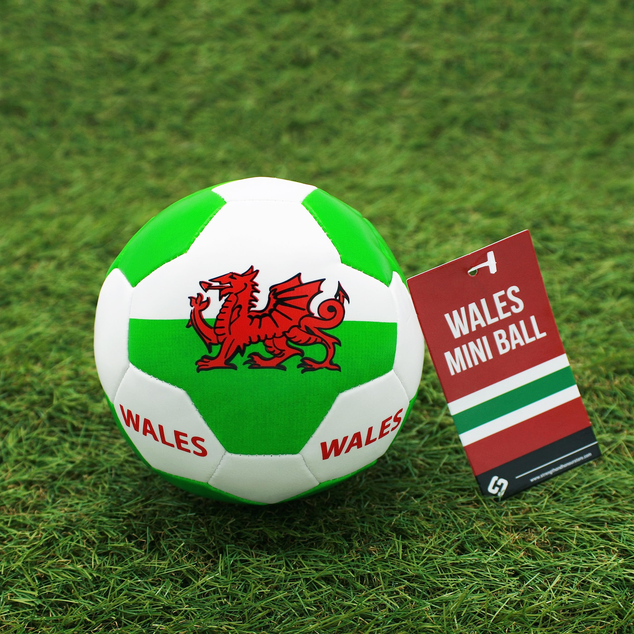 Strength and Honour | Wales Welsh Mini Soft PU Leather Kids 4inches Football | Textured Soccer Compact Ball | World Cup Supporter Gift | Indoor Outdoor Practice