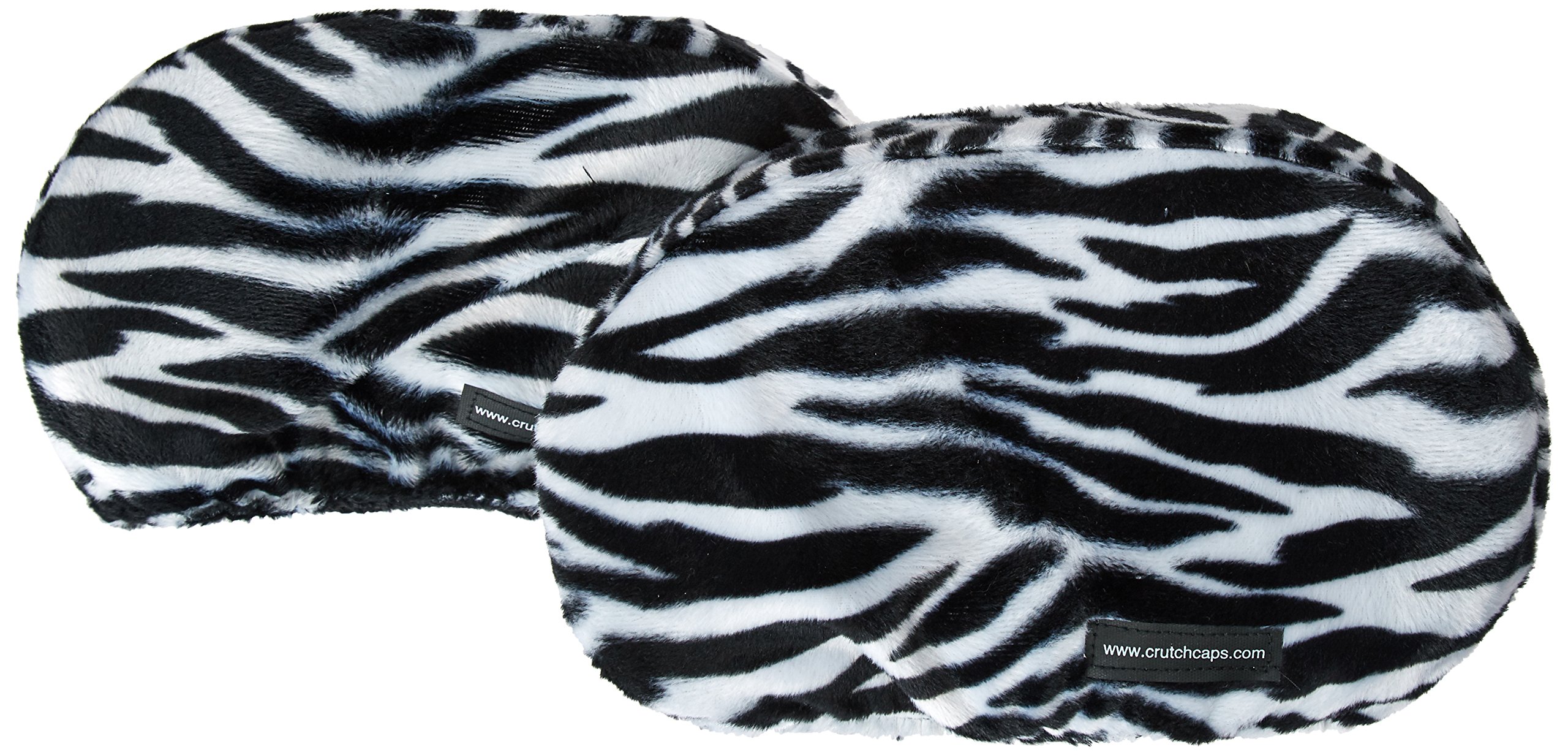Adults Underarm Crutch Pads, Black/White, Zebra, Large