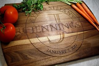 Personalized Laser Engraved Wood Cutting Board - Custom Charcuterie Board by Blue Ridge Mountain Gifts for Weddings, Anniversaries, Valentine's