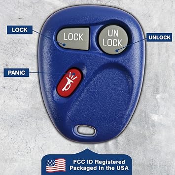 KeylessOption Key Fob Replacement for 1998 1999 2000 2001 2002 Chevrolet Chevy Silverado Suburban Tahoe GMC Sierra Yukon Oldsmobile Remote, 3-Button 15732803, Programming Guide Included