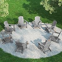 Vista 38 de THOEOE Juego de 2 Sillas Adirondack Plegables, Silla de Patio Exterior de HDPE para Todo Clima con Portavasos, Negro