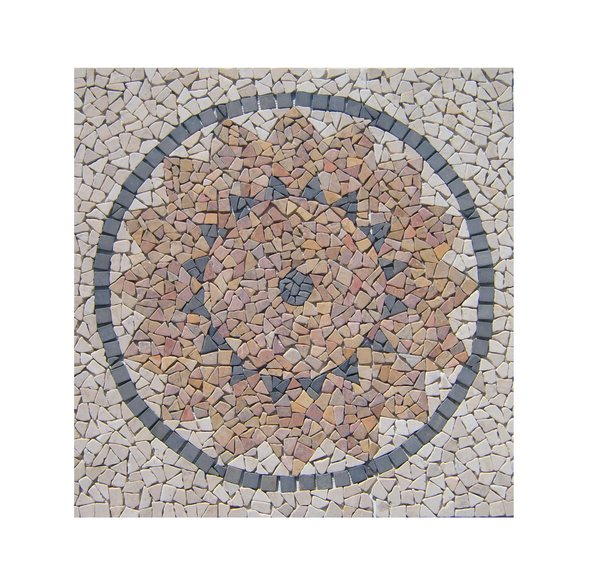 RO-003 90 x 90 cm Marmor Rosone me­di­ter­ran Einleger Mosaikfliesen Bild Dekoration Stein-Mosaik Fliesen Lager Verkauf Herne NRW