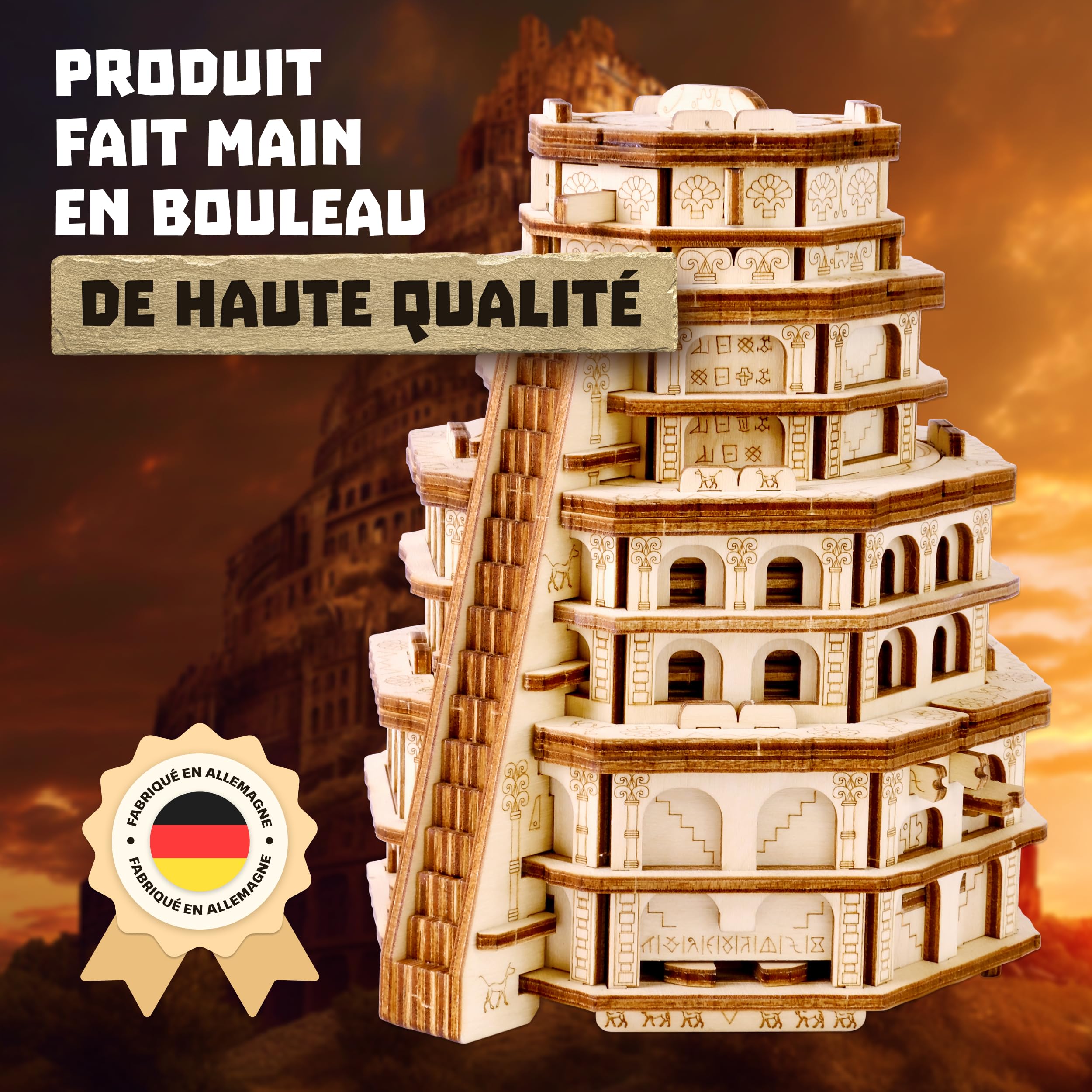ESC WELT Quest Tower - Jeu de Puzzle Évasion 3D - Casse-tête Cérébral pour Adultes & Adolescents - Jeu d'Évasion Écologique en Bois - Jeu de Réflexion avec Compartiment Caché - Jeux de Société Puzzle