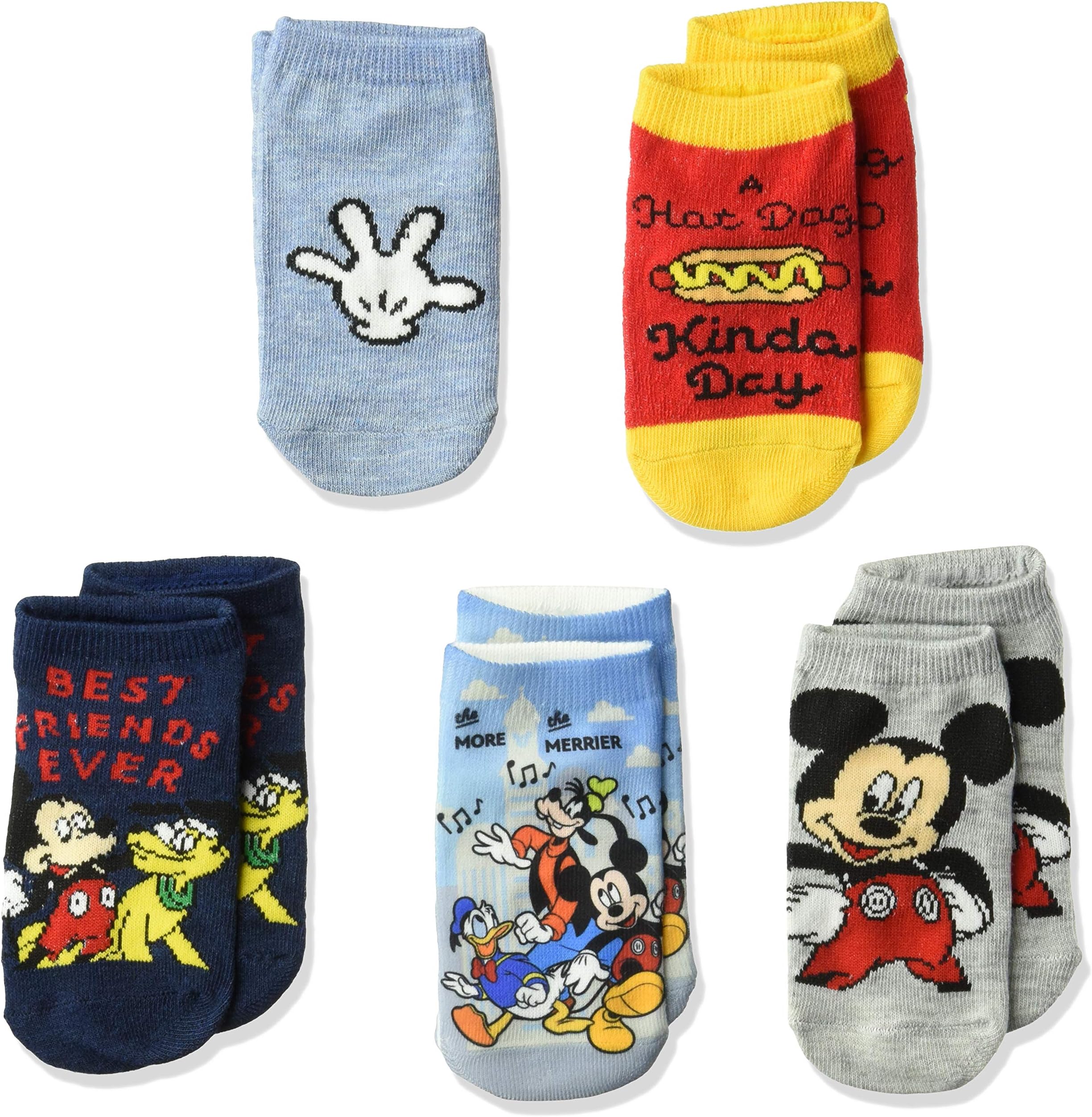 Disneyboys Mickey Mouse 5 Pack Shorty Socks