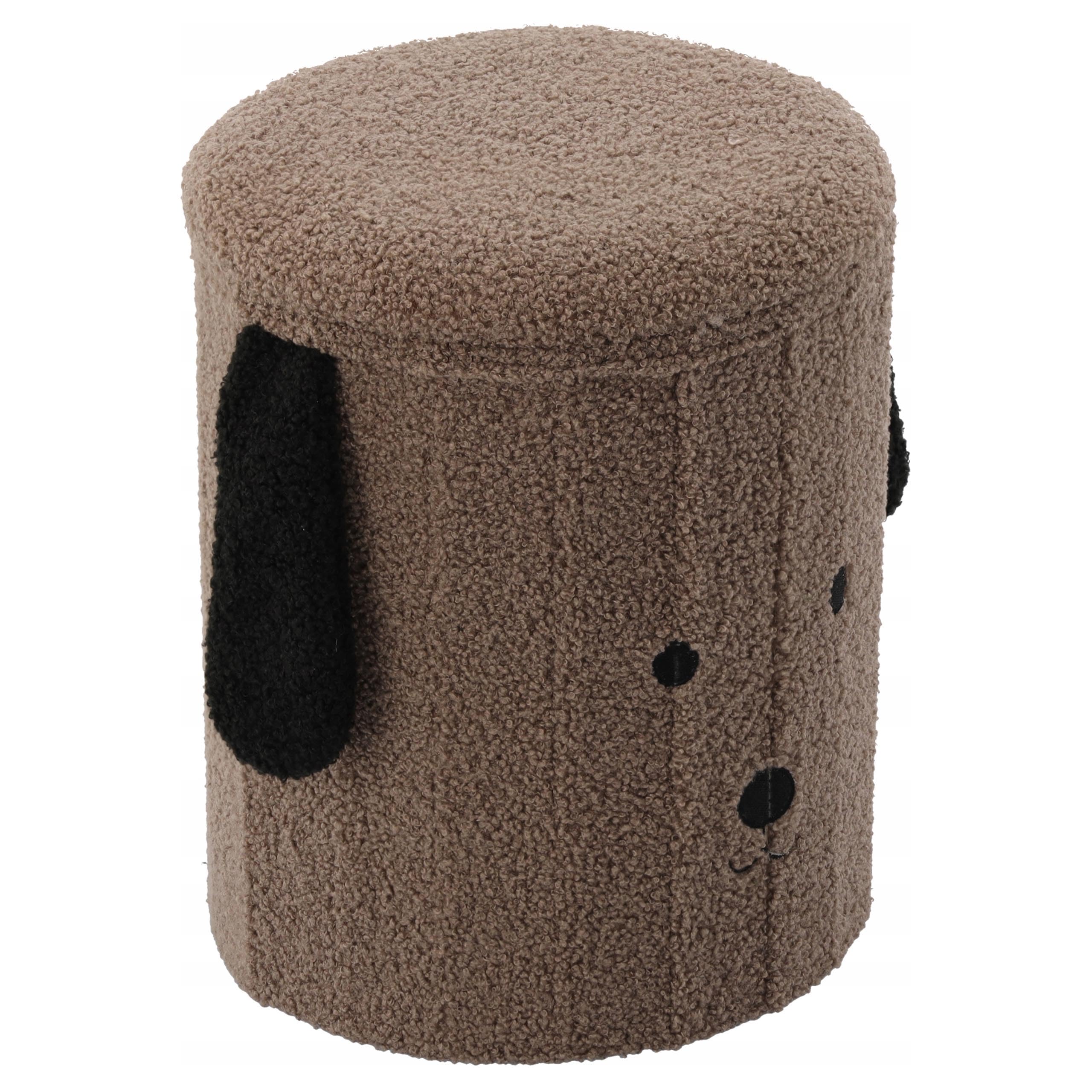 sarcia.eu Puff Plegable con almacenaje, de Felpa, para niños, 28x28x34 cm (Marrón)