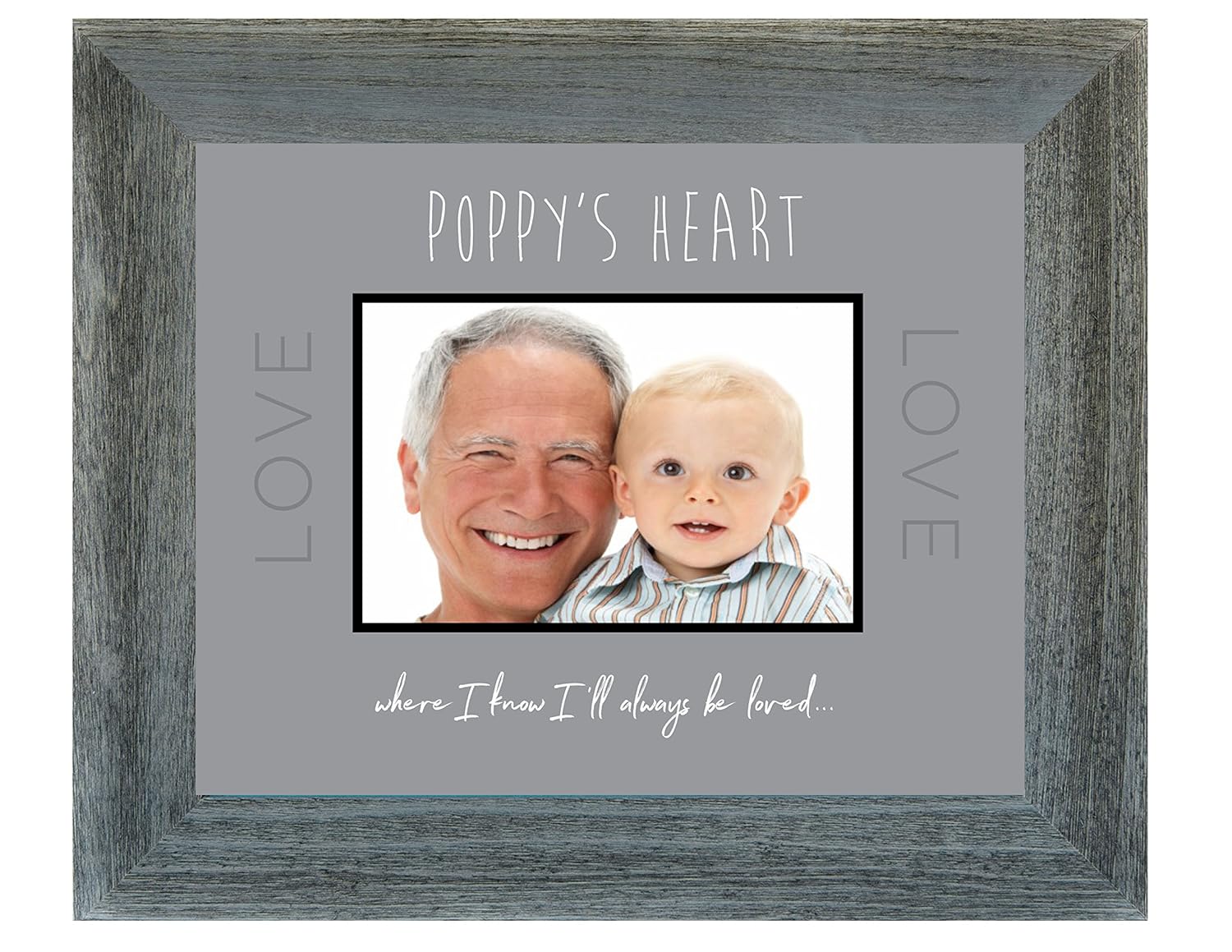 The Grandparent Gift for Grandpa in Poppy's Heart Sentiment Photo Frame