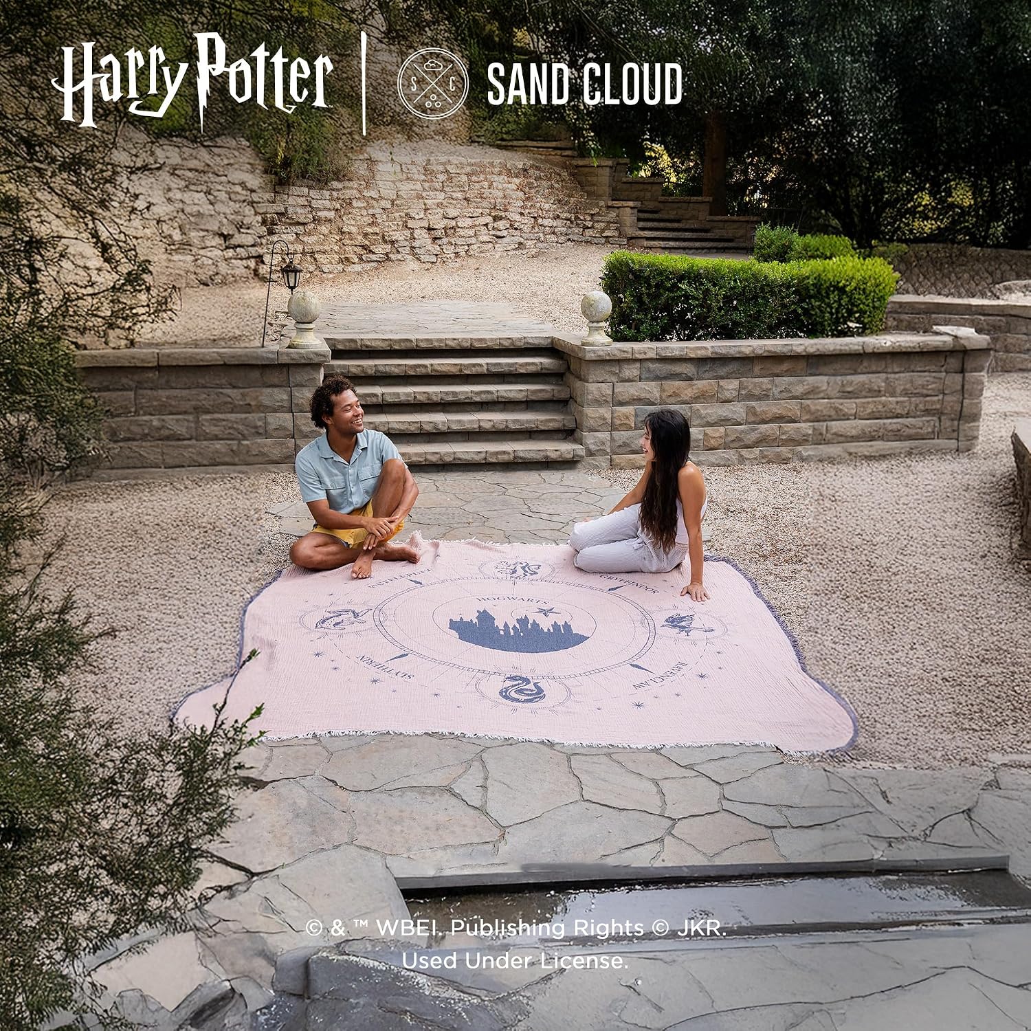 Sand Cloud x Harry Potter, Extra Large Turkish Beach Towel - Sand Resistant - 100% Organic Turkish Cotton Yarn - Quick Dry Towel for Beach, Picnic Blanket or Throw - As Seen on Shark Tank - Hogwarts
