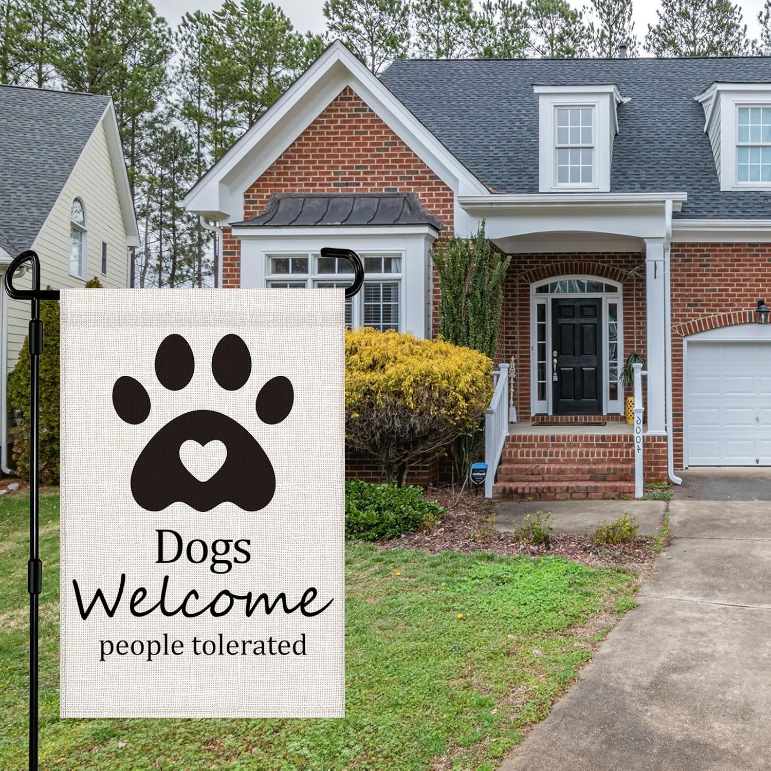 Welcome Garden Flag 12x18 Inch Double Sided Dogs Welcome People Tolerated Small Burlap Garden Flags for Porch, Patio, Lawn, Farmhouse Decoration ﻿ - Image 7