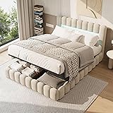 Cama tapizada de 180 x 200 cm con cajón, cama de...