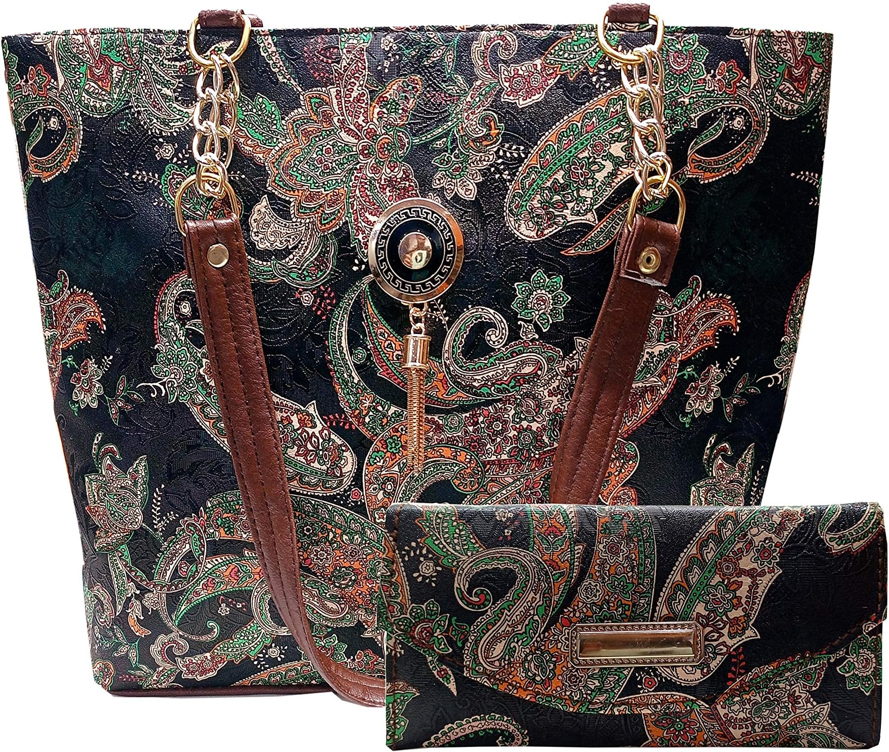 Wild MapleWomen's Casual Stylish Fashionable Black Handbag Combo of 2