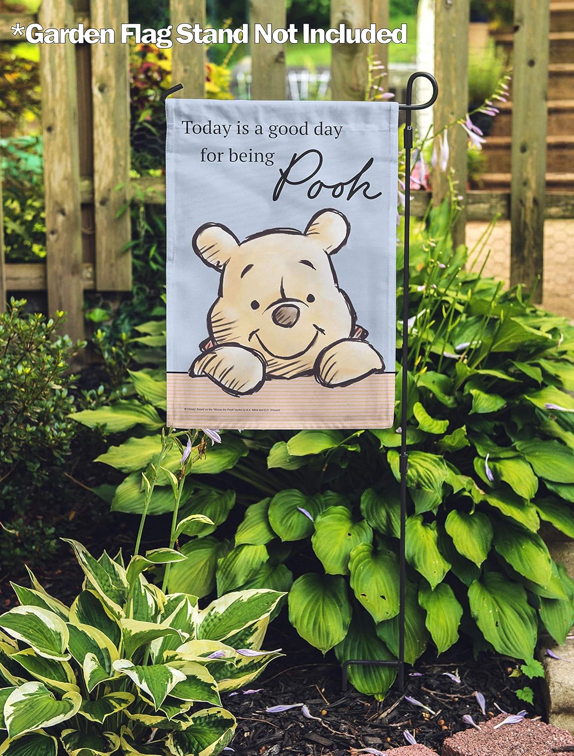 Flagology, Disney, Winnie The Pooh, Good Day for Being Pooh, Outdoor, Garden Flag 12" x 18", Exclusive Premium Fabric, Officially Licensed Disney