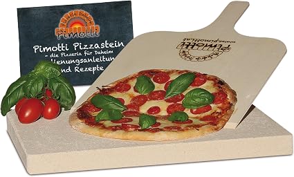 Pimotti 202_002 - Piedra refractaria para Pizza (3 cm de Grosor, Incluye  Pala y Libro de Recetas) : Hogar y cocina