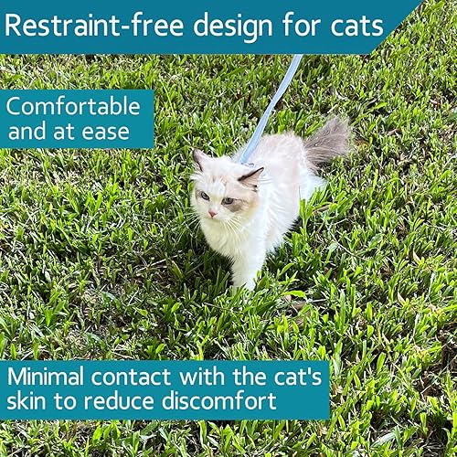 Miniatura 7 de Juego de arnés y correa para gatos para caminar al aire libre, arnés para gatos a prueba de escape, Ddzmz a prueba de escape, malla suave,