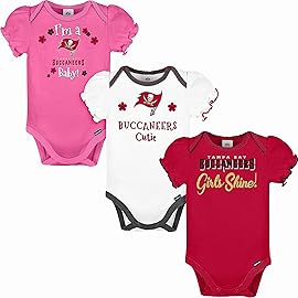 NFL Tampa Bay Buccaneers 3 Pack Short Sleeve Bodysuit, red Tampa Bay Buccaneers New, 18 Months