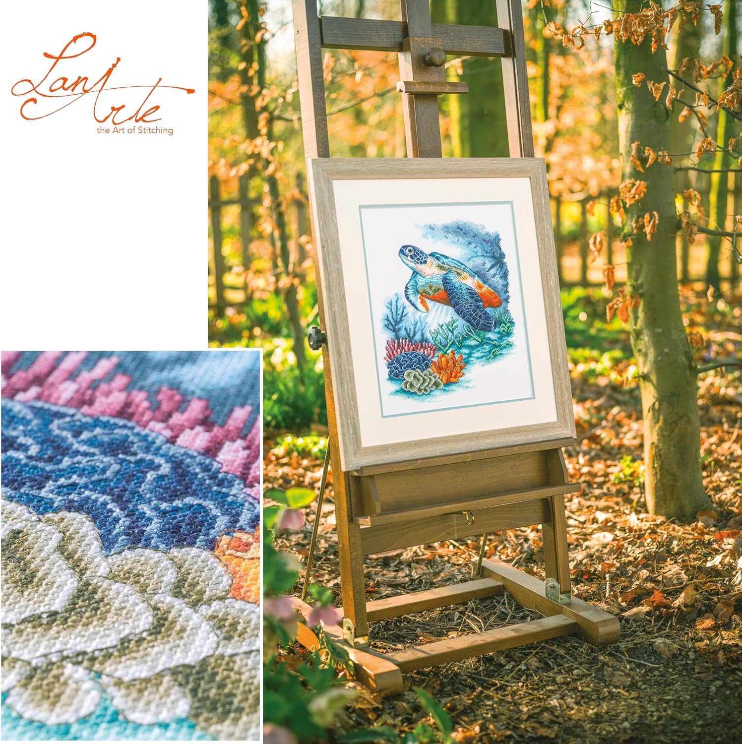 Lanarte Counted Cross Stitch Kit Complete Picture Set Underwater Treasures Embroidery Craft Home Decoration Gift DIY Approx. 33 x 40 cm Counted Cross Stitch Embroidery