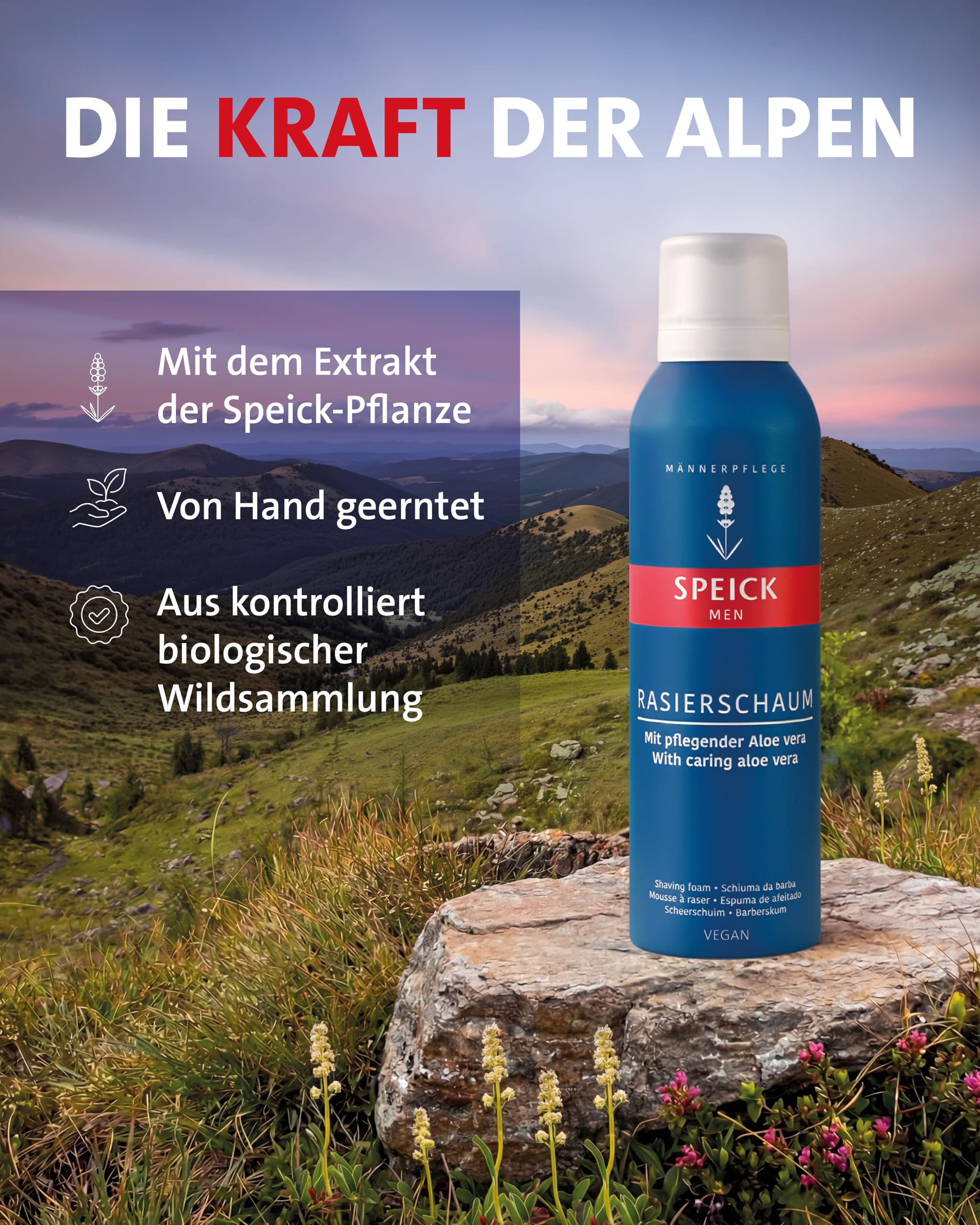 Speick Rasierschaum 10er Pack 10x200 ml für Herren mit Aloe Vera Duft für empfindliche Haut