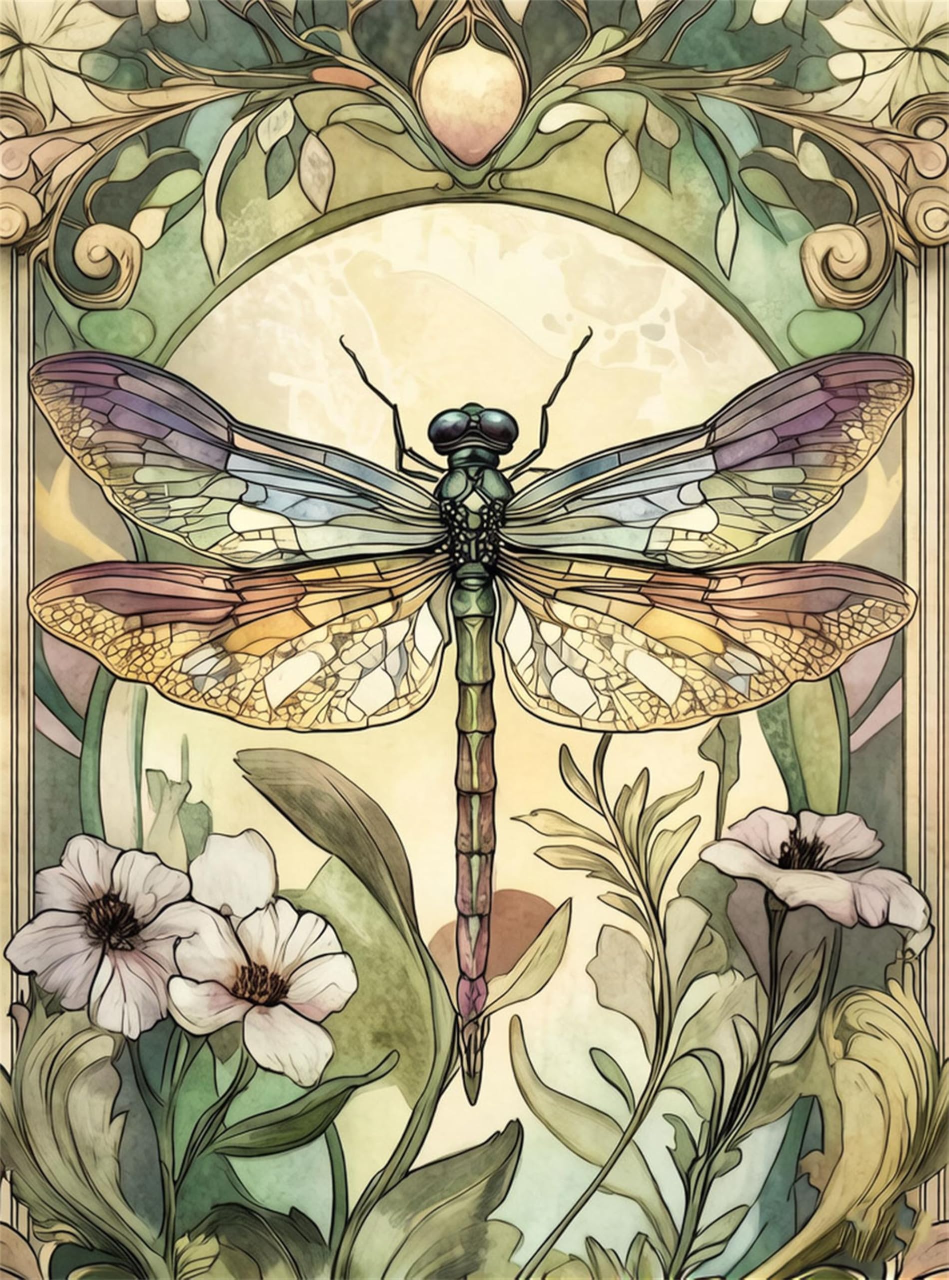 Dsfefv Dragonfly Diy Paint By Number For Adults,Painting Kits For Adult,Color By Numbers,Paint By Number Canvas Crafts Watercolor For Beginner Room Decor (Dragonfly)