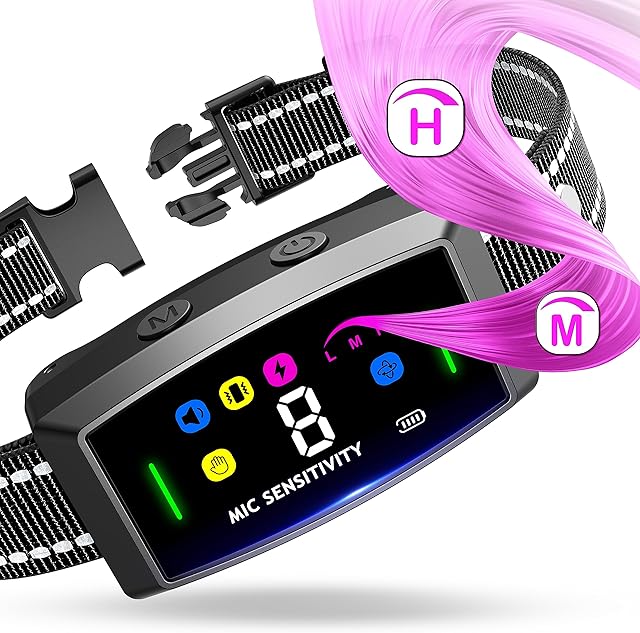 2023 AI Dog Bark Collar Sets for Large Small Medium Dogs| 2in1 No Shock/Safe Shock Barking Collar with 3 Adjustable Shock Mode |IP68 Waterproof Rechargeable Anti Bark Device with Dog Training Clicker