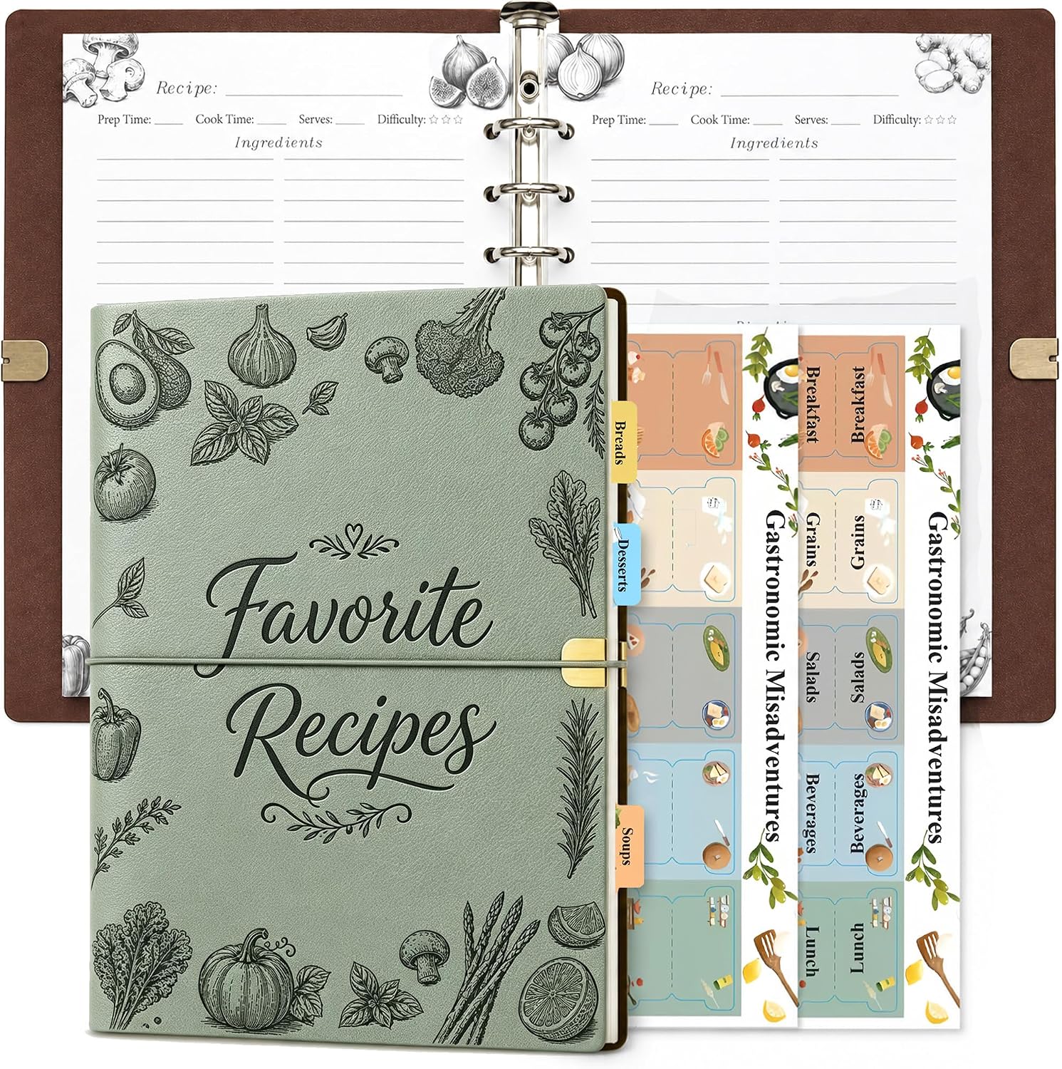 Blank Recipe Book to Write in Your Own Recipes, Family Recipe Book Binder