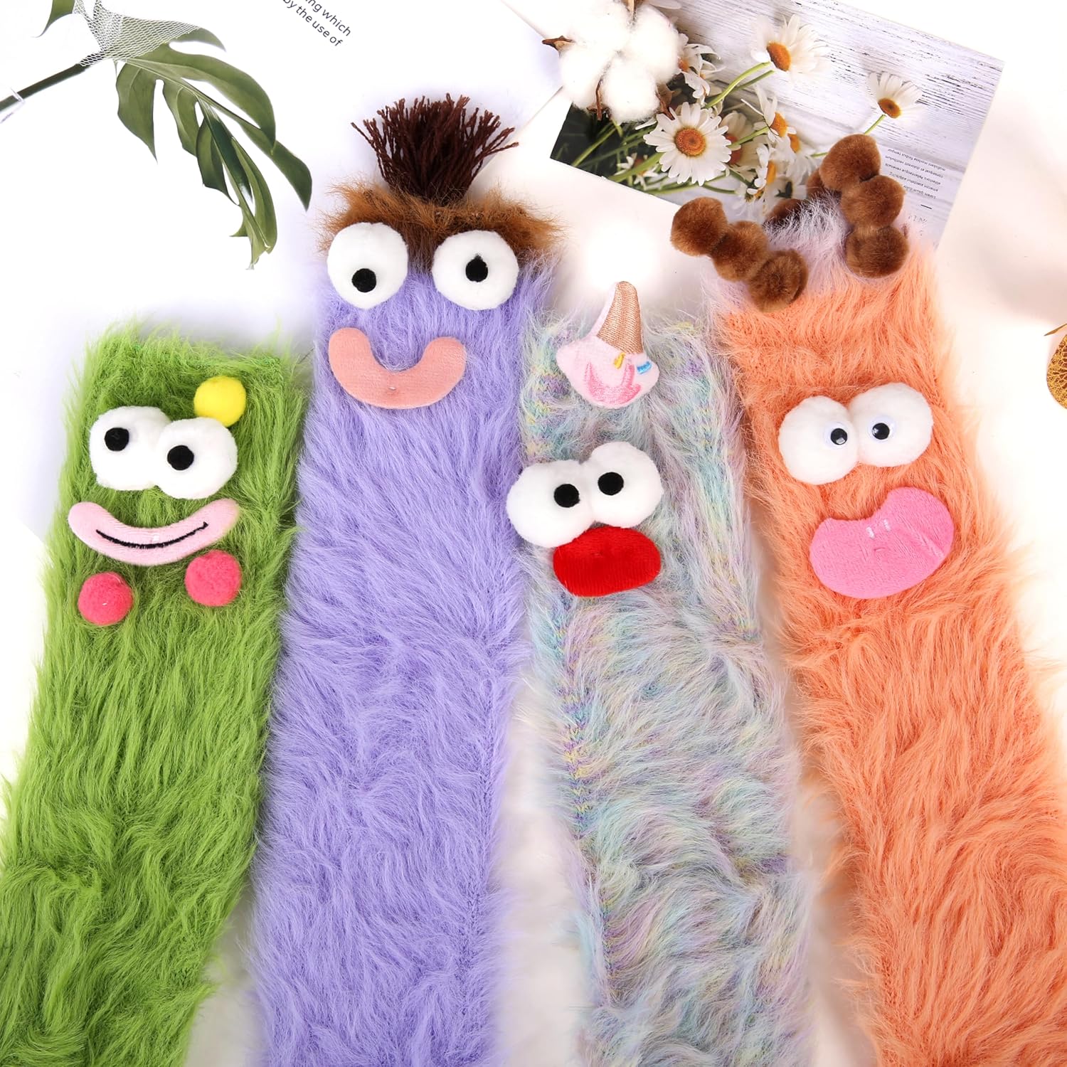 Vermeyen 4 Pair Funny Magnetic Holding Hands Socks Novelty Sock for Women Men Birthday Gifts for Her Halloween Christmas
