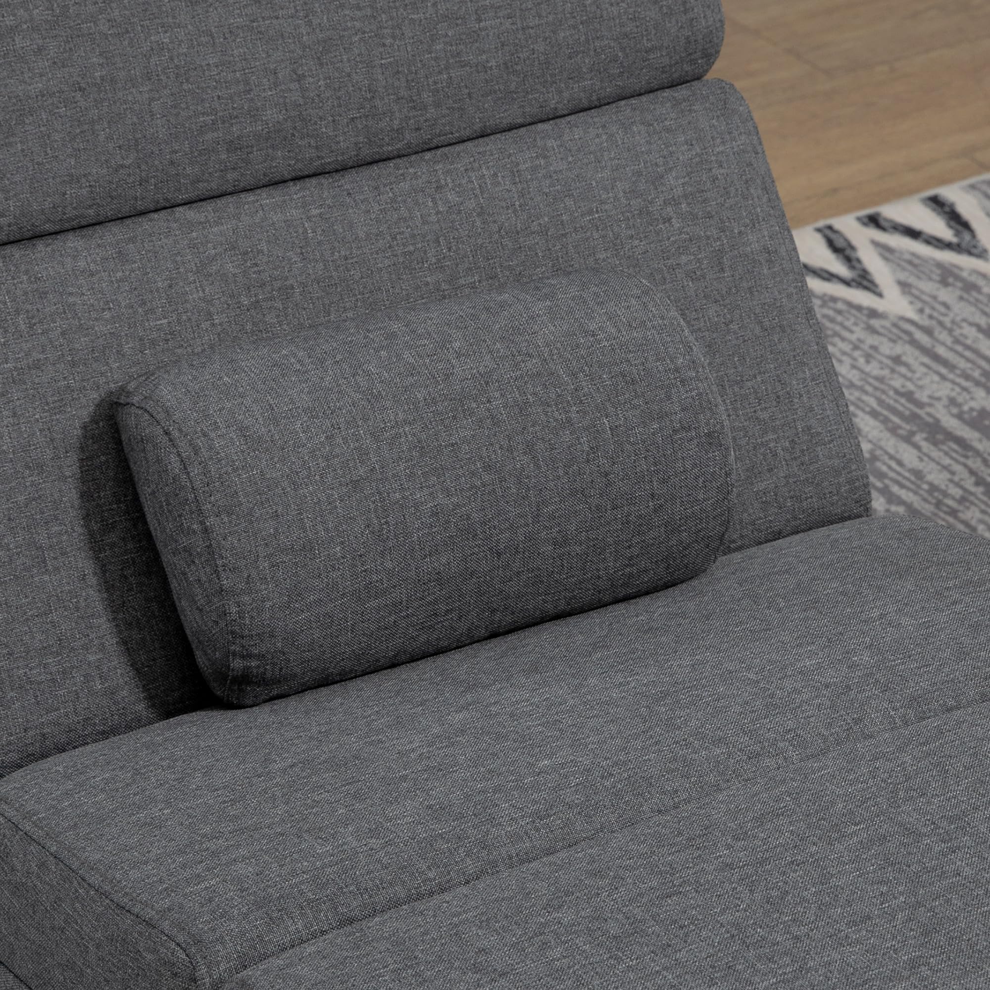 HOMCOM Poltrona Relax Massaggiante con 8 Punti Vibranti e Riscaldamento, 5 Modalità e 3 Timer, Chaise Longue Ergonomica in Tessuto Effetto Lino con Telecomando, Grigio
