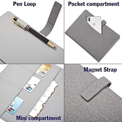 Miniatura 6 de Cubierta de cuaderno de viaje A5 OOKU compatible con Rocketbook Fusion tamaño ejecutivo, cuaderno inteligente reutilizable, planificador Panda,