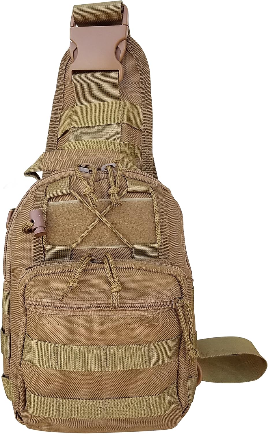 Roma Leathers Tactical Crossbody Go Bag - Multiple Compartments, Adjustable Shoulder Strap - Tan