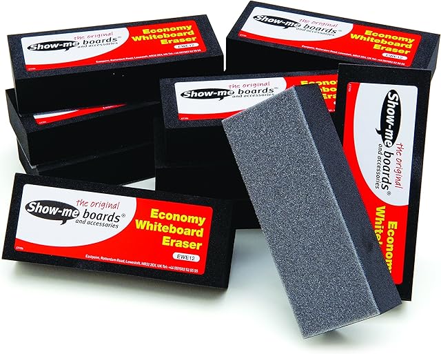 Show-me EWE12 Economy Whiteboard Erasers (Pack of 12)