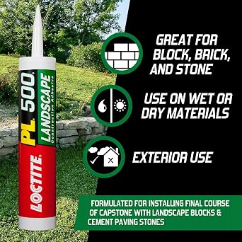 Loctite PL 500 Landscape Block & Stone Construction Adhesive, 10 fl oz Cartridge, 12 Pack