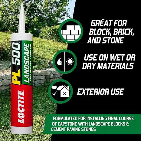 Loctite PL 500 Landscape Block & Stone Construction Adhesive, 10 fl oz Cartridge, 12 Pack